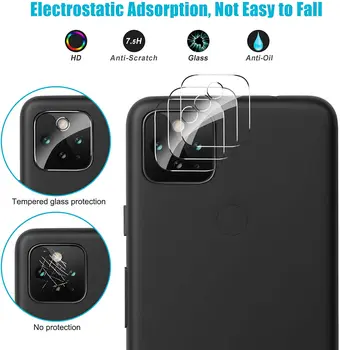 [3 Pack] Objektiv Kamere + [3 Pack] Zaščitnik Zaslon HD Jasno Kaljeno Steklo Za Google Pixel 4A 4G/5G,Pixel 5 XL,Pixel 4 XL