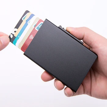 Elastičnost Nazaj Torbica ID Imetnik Kreditne Kartice Slim Aluminij Denarnice RFID Denarnice Samodejno Pop up Banka Kartico Primeru