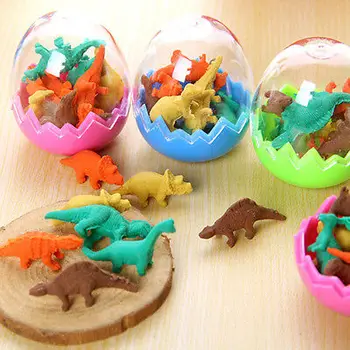 8Pcs Ustvarjalne Kawaii Luštna 3D Dinozaver Jajca Oblikovan Mini Svinčnik EraserSchool Pisarniške Potrebščine, Pisalne