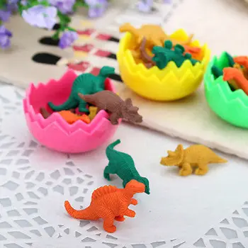 8Pcs Ustvarjalne Kawaii Luštna 3D Dinozaver Jajca Oblikovan Mini Svinčnik EraserSchool Pisarniške Potrebščine, Pisalne