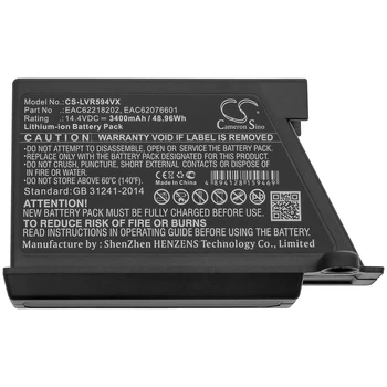 Cameron Kitajsko 3400mAh Baterija za LG HomBot R66803VMNP,VR9624PR,VR9627PG,VR9647PS,VRD710RRC,VSR9640PS,VR7428SP,VR6340LV,VR1128SIL