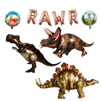 Velikan Simulator 3D Dinozaver Balon RAWR Banner za Dinosaur Hawaiian Rojstni dan Baby Tuš Okraski Stranka