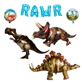 Velikan Simulator 3D Dinozaver Balon RAWR Banner za Dinosaur Hawaiian Rojstni dan Baby Tuš Okraski Stranka