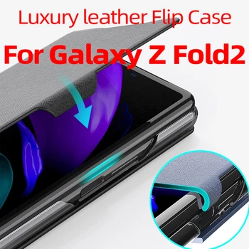 Luksuzni Flip Primeru za Samsung Galaxy Ž Fold2 5G All-inclusive Eksplozije Dokaz Kritje Navzkrižno Vzorec Lupini za Galaxy Ž Krat 2 Primera