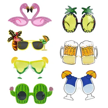 Havajih Tropskih Stranka sončna Očala Beach Poroka Dekor Flamingo, Ananas, Smešno očala Luau Hawaiian Stranka Dogodek