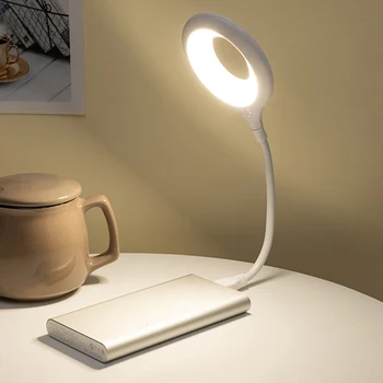 LED Prenosni USB Polnilne Flexo Obroč Lučka Spalnica Študija Branje Knjige Nočne Luči Zaščito za Oči Desk Laptop Osvetlitev Orodja