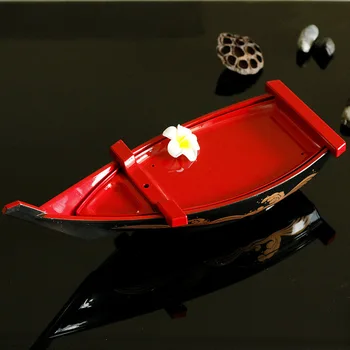 ABS Črna Rdeča Suši Sashimi Čoln Ledu Hrane, morski Sadeži Ploščo Losos Sashimi Pladenj Ustvarjalne Japonske Hrane Posodo Suši Dekor Čoln