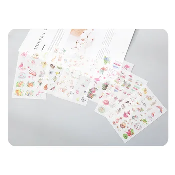 6pcs/veliko Sveže Flamingo Nalepke Pack Papir, Nalepke za Dekoracijo Diy Ablum Dnevnik Scrapbooking Nalepke Nalepke