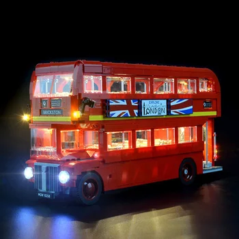 S Svetlobo v Londonu Double Decker Avtobus Stavbe Bloki, Opeke Mesto Autobus Motorbus Modela AVTOMOBILA Otroci Igrače Božič, Rojstni dan Darila
