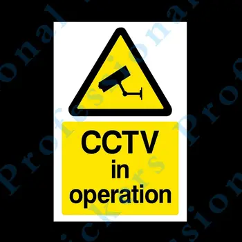 CCTV V Delovanje A4 210x297mm Trdne Plastike za Prijavo, Nadzor, Varnost Nepremočljiva Vinilne nalepke za avto Motos