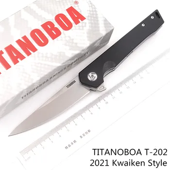 TITANOBOA T202 Pravi D2 rezilo Keramični Kroglični Ležaj G10 ročaj Kampiranje Kuhinja Lov Zunanji žep sadje EOS orodje folding Nož