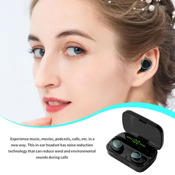 3500mAh TWS Bluetooth Brezžične Slušalke 9D Stereo Šport Bluetooth Slušalke LED Nepremočljiva Čepkov Slušalke Z Mikrofonom
