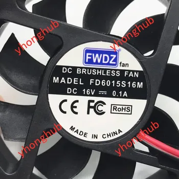 FWDZ FD6015S16M 16V DC 0,1 A 60x60x15mm 2-Žice Strežnik Hladilni Ventilator