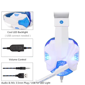 Žično Gaming Slušalke za PC,PS3,PS4,Xbox Eno LED osvetlitev slušalke z Mikrofonom Super Bass Zvočniki za Prenosni računalnik Nintend Stikalo