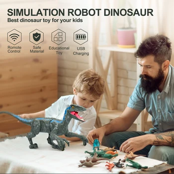 2.4 G Otrok RC Igrača Dinozaver Inteligentni Raptor Živali Daljinski upravljalnik Jurassic Dinozaver Električni Hoja Živali, Igrače Otrok Darilo