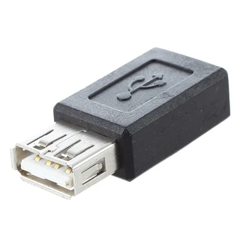 Črn USB 2.0 Tip A Ženski Mikro USB B Ženski Adapter Pretvornik