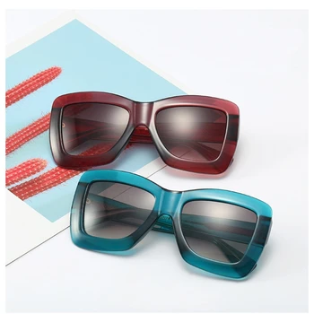 Novo Oversize Kvadratnih sončna Očala Ženske Ferrule Razkošje Velike Okvir blagovne Znamke Oblikovalec Ženski Moški Plastična Očala za Sonce UV400 Visoke Kakovosti