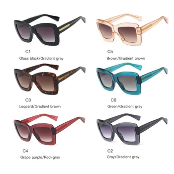 Novo Oversize Kvadratnih sončna Očala Ženske Ferrule Razkošje Velike Okvir blagovne Znamke Oblikovalec Ženski Moški Plastična Očala za Sonce UV400 Visoke Kakovosti