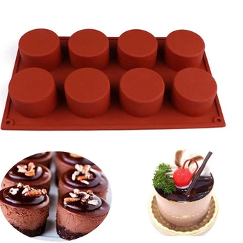 1pc 3D Okrogle Oblike Silikona Torto Plesni 8 Lukenj Cupcake Žele Puding Piškotek Mini Muffin Milo Plesni DIY Orodja za Peko