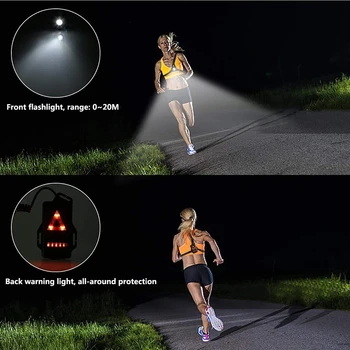 Izposoja Svetlobe USB Charge LED Noč zapored Svetilka LED Prsih Lučka za Šport na Prostem, Tek, Kolesarjenje Varnost Opozorilne Luči