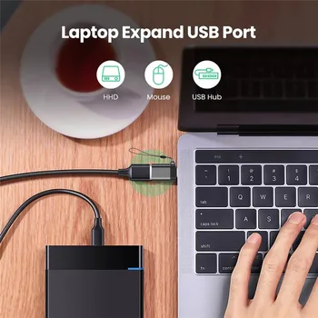 USB C OTG Hitro Sinhronizacijo Podatkov USB 3.0 v Tip C Pretvornik Napajalnik za Macbook Pro Xiaomi mi 10 Samsung S20 S21 USBC OTG