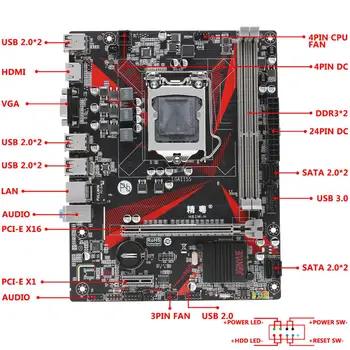 JGINYUE matična plošča H61 LGA 1155 set komplet z Intel processor G645T in 8GB 2*4 GB DDR3 Namizje RAM pomnilnika VGA USB ploščo H61M-H
