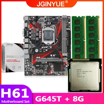 JGINYUE matična plošča H61 LGA 1155 set komplet z Intel processor G645T in 8GB 2*4 GB DDR3 Namizje RAM pomnilnika VGA USB ploščo H61M-H