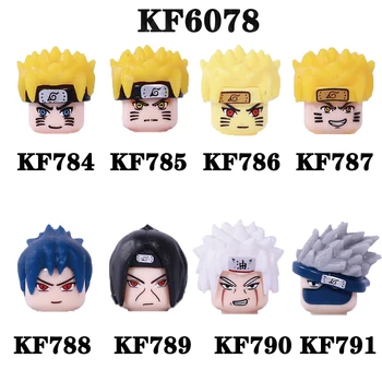 8Pcs Naruto gradniki Slavni Japonski Anime Znakov, Opeke Uzumaki Uchiha Sasuke Jiraika Številke Otroci Igrače KF6078