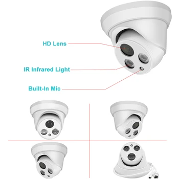 Hikvision Združljiv IP Dome Kamera 8MP PoE Built-in Mic H. 265 IR 30 M Zaznavanje Gibanja IP66 Nepremočljiva nadzorna kamera