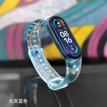 Novo Fashional Pregleden Watchband Za Xiaomi Mi Band4 3 5 6 Trak silikonski Zamenjava za Xiaomi Mi Band6 5 4 3 Preliva z