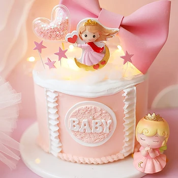 Luna Roza Lok Princesa Girl ' s Happy Birthday Cake Pokrivalo Princ Fant Fant Stranka Dobave Roza Ljubezen Darila