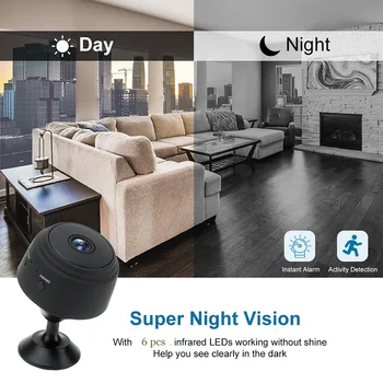 Mini Home Security Wifi IP Kamera 1080P Brezžična Notranja Kamera Night Vision 360 Stopinj Audio Zaznavanje Gibanja Baby Monitor