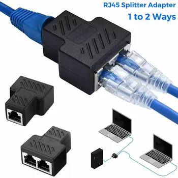 RJ45 Splitter Adapter 1 do 2 Načina Dual Ženske Vrata CAT5/6/7 LAN Kabel Ethernet LAN Ethernet Converter DC Vtičnice v 12V Monitorji