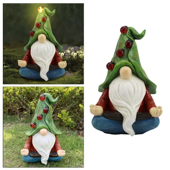 Vrt Kipi Gnome Palček, Solar Powered Luči na Prostem Krajine Figur Dekor za Dom in Pisarno