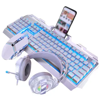 Gaming Tipkovnica Gaming Miška Manipulatorja Občutek RGB LED Osvetljen Gaming Tipkovnica USB, Žična igre PC, Laptop Tipkovnici