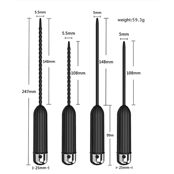 OLO Z Bullet Vibrator Vstavljanja Sečnice Plug Mehko Sečnice Zvok Dilator Kateter Penis Plug Sex Igrače za Človeka, 10 Frekvenca