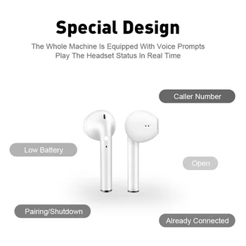 Original i9s TWS Bluetooth Slušalke Brezžične Slušalke Slušalke Stereo Zvok Čepkov Slušalke S Polnjenjem Polje Za Pametni Telefon