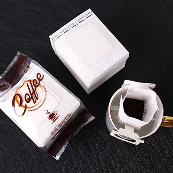 Razpoložljivi Cafe Dripper Papir, Aparat Za Filter Kapljično Vrečko Visi Uho Čaj Dripper Filter Vrečka Kava Čaj Papirnate Vrečke Za Enkratno Uporabo