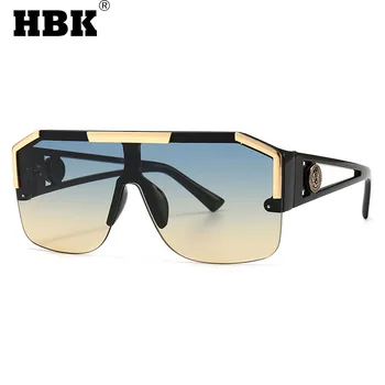 HBK Moda Enem Kosu Velik Kvadrat sončna Očala Za Moške, Ženske Prevelik Letnik Vožnjo sončna Očala blagovne Znamke Design Gradient UV400