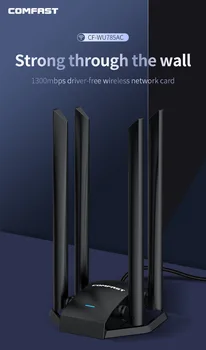 CF-WU785AC 1300Mbps Dual-band 2,4 G&5GHz Usb Omrežna Kartica Wireless WiFi Adapter Visok dobiček 4*6dbi Antena za Namizni wi-fi Sprejemnik