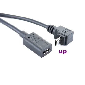 Komolec Micro USB Moški-Tip-c Ženski USB 3.1 Polnjenje Podatkov Podaljšek Kabla za Mobilni Telefon, Tablični Računalnik, Digitalni Fotoaparat,