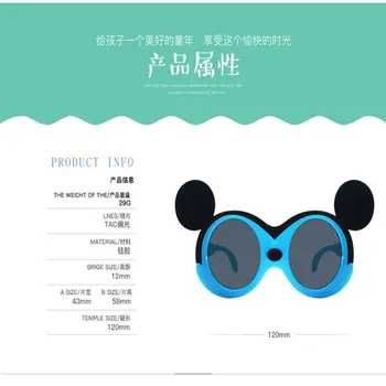 Smešno Silikonski Polarizirana Risanka Miško sončna Očala Mickey Mouse Sunglass za Otroke
