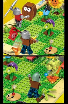 YG75008 igra gradnik igrače majhnih delcev rastlin zombi serije vrt skupščine in sonca roža otrok darilo