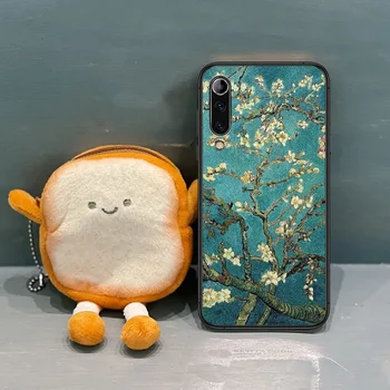 Oljno sliko Van Gogh Telefon Primeru Zajema Trup Za Xiaomi Mi 8 9 10 T opomba 10 Pro Lite 5 G A pocox 2 3 črna Coque Tpu Funda 3D
