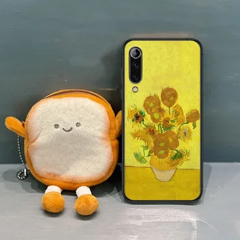 Oljno sliko Van Gogh Telefon Primeru Zajema Trup Za Xiaomi Mi 8 9 10 T opomba 10 Pro Lite 5 G A pocox 2 3 črna Coque Tpu Funda 3D
