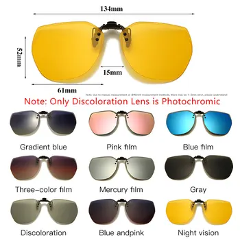 Flip Up Posnetek na sončna Očala Za Moške, Ženske Photochromic Vožnjo sončna Očala za Ribolov Polarizirana Nočno Vizijo Očala Oculos De Sol