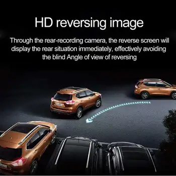 Avto DVR Kamera 4.3 palčni Full HD 1080P Avtomobilskih Podatkov Diktafon Rearview Mirror Dash Digitalni Video Snemalnik Dual Objektiv Kamere