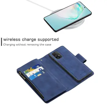 Snemljiv Usnje Režo za Kartico, Magnetno hrbtišče Coque za Samsung Note 10 Lite Flip Primeru Samsung Galaxy S10 Lite Note10 Pokrov