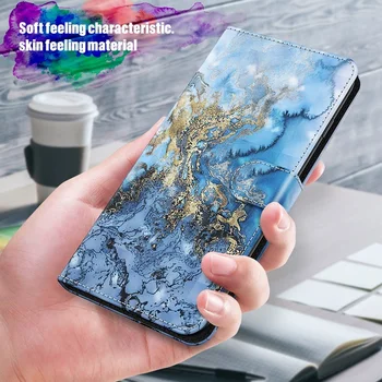 3D Barvit Vzorec Primeru Telefon Za Samsung Galaxy A01 A02S A10 A20 A20E A30 A50 A30S A50S A70 A40 Denarnica Usnje Stojalo Pokrov