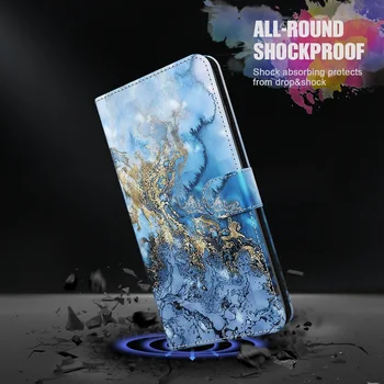 3D Barvit Vzorec Primeru Telefon Za Samsung Galaxy A01 A02S A10 A20 A20E A30 A50 A30S A50S A70 A40 Denarnica Usnje Stojalo Pokrov
